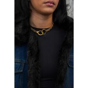 Celine Chaîne Triomphe Handcuff Chain Necklace 24K Plated & Vermeil